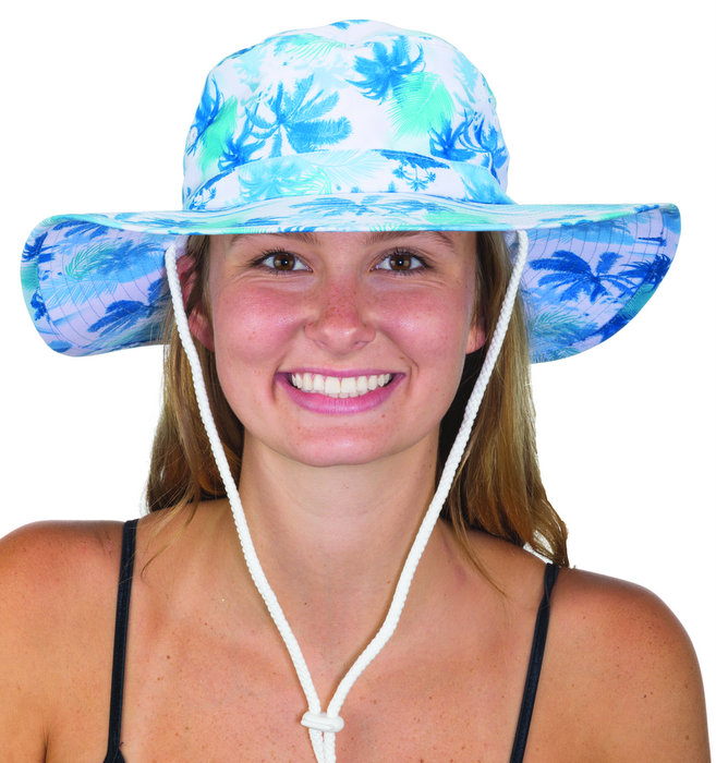Jacobson Hat Company - COTTON BUCKET W/ PRINTED PALM TREES